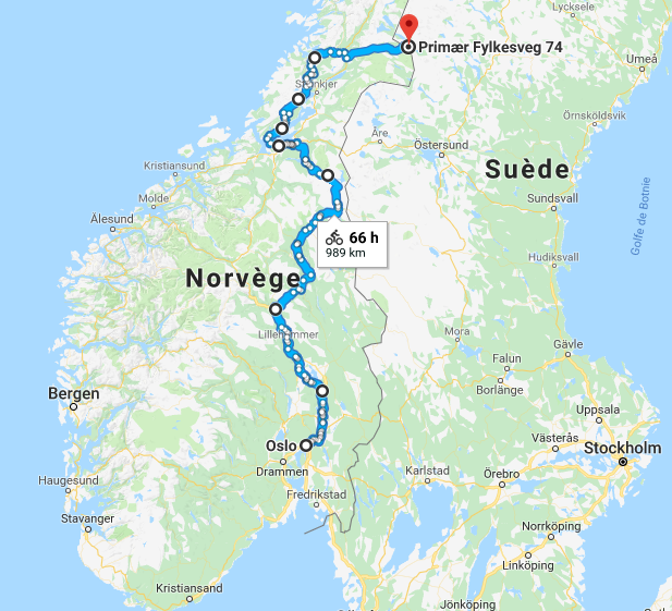 voyage à vélo en Norvège