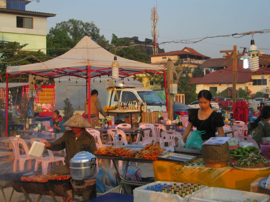 Night market Vientiane Laos 