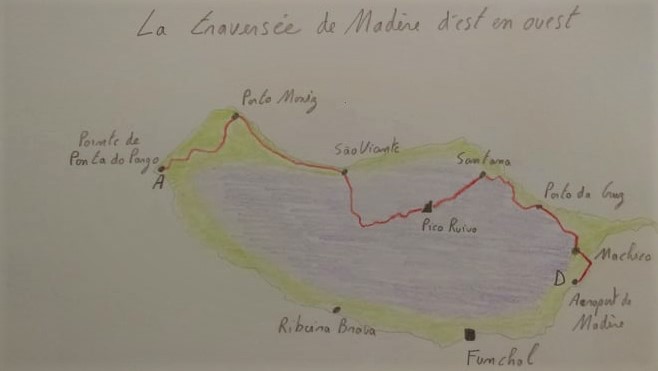Carte trekking Madère 
